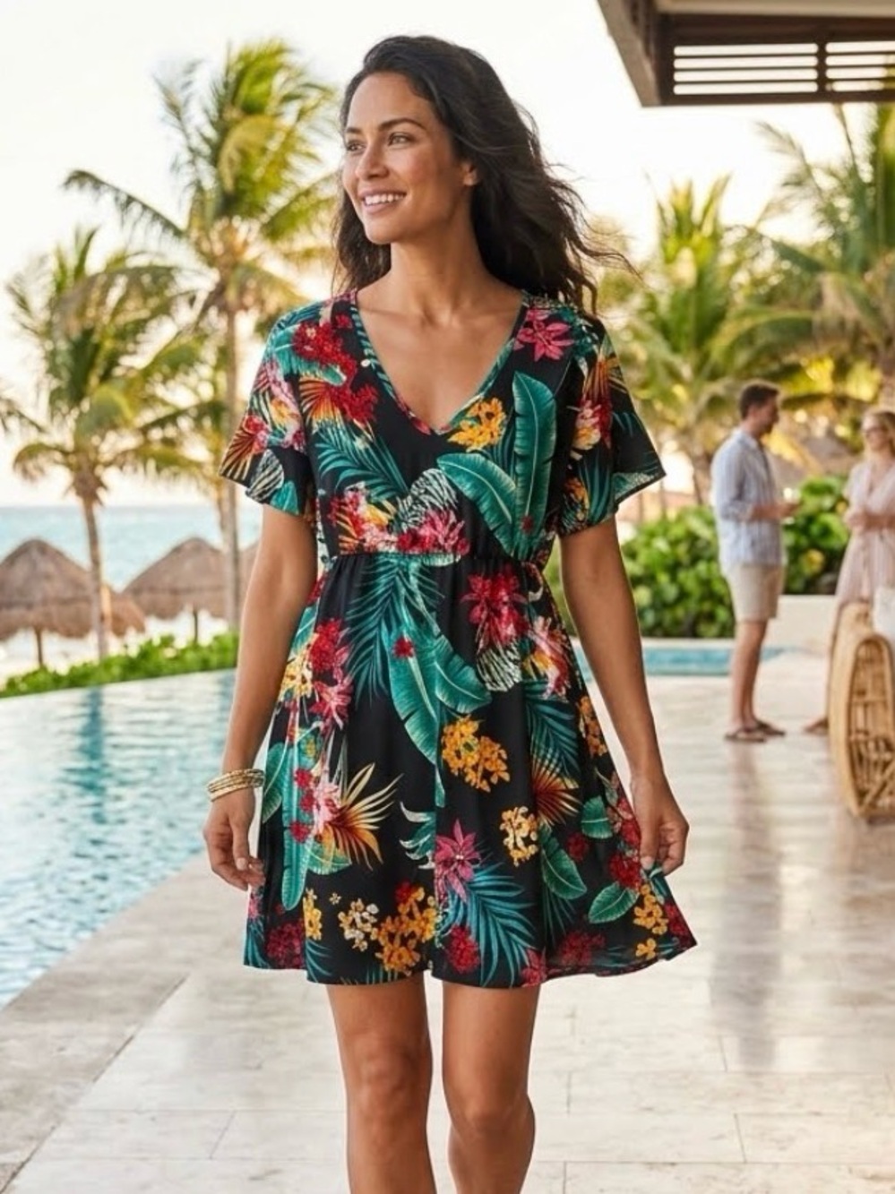 SHEIN Black Floral Mini Dress